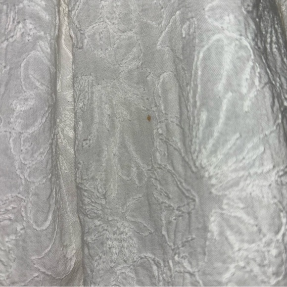 Liz Claiborne White Full Pleated Floral Stitched Skirt Size 14 - Picture 6 of 9